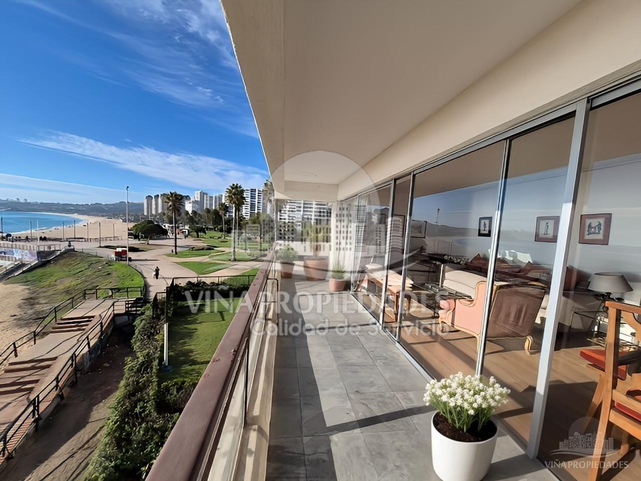   EN VENTA | Frente al mar | Departamento 4D – 3B – 1E – 2 terrazas | 100 m² | Edificio Hanga Roa – Viña del Mar