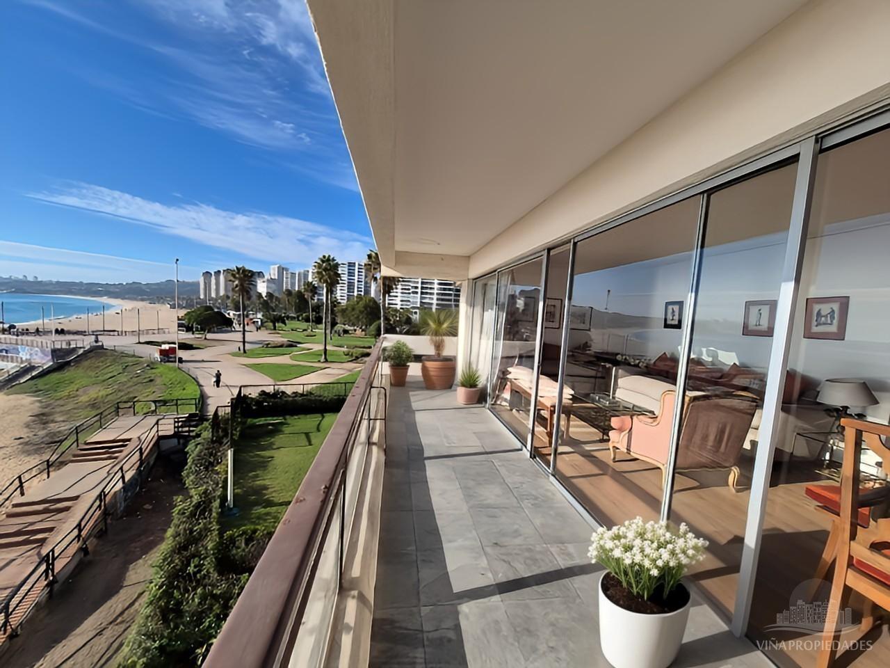  EN VENTA | Frente al mar | Departamento 4D – 3B – 1E – 2 terrazas | 100 m² | Edificio Hanga Roa – Viña del Mar